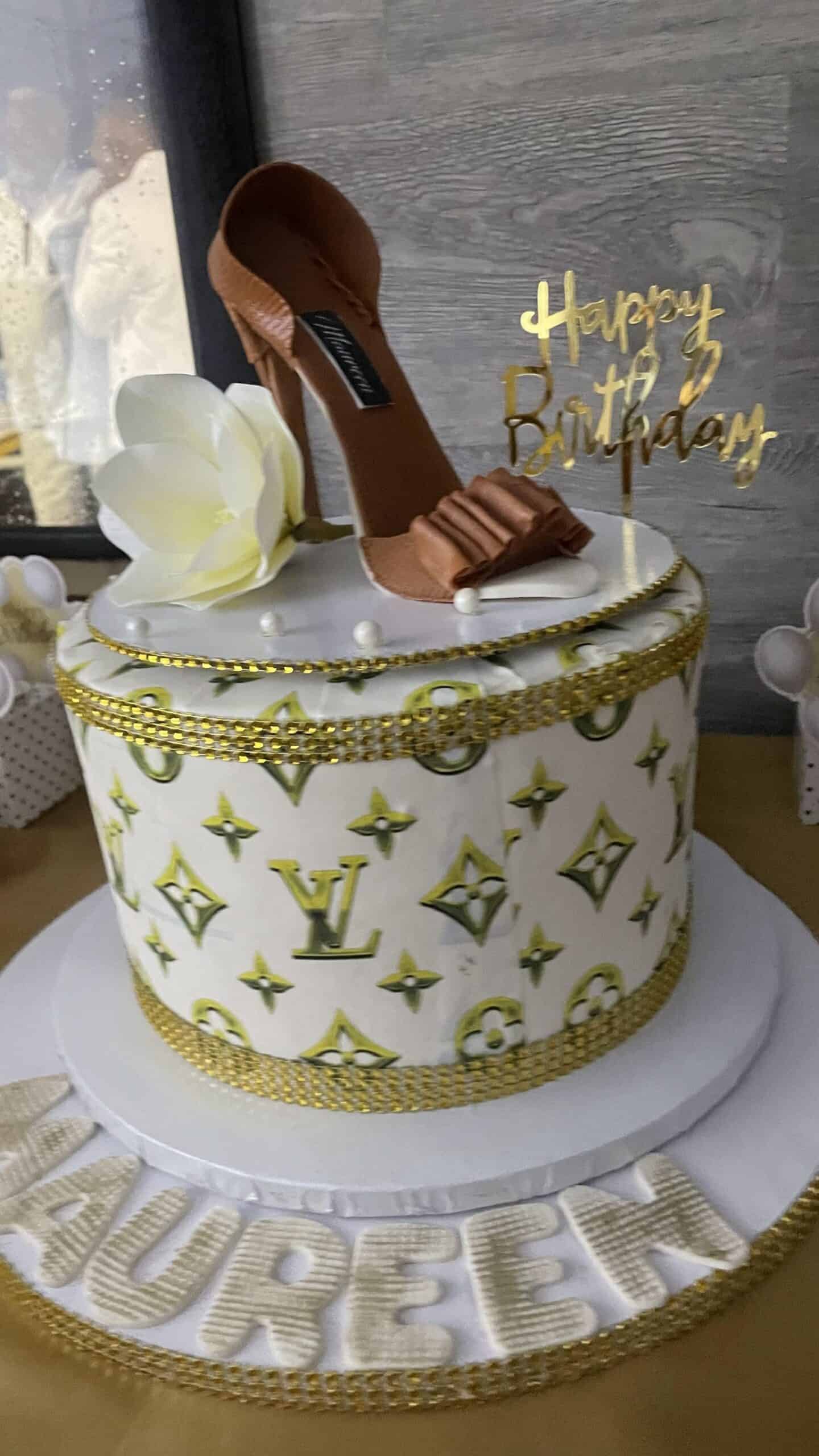 Louis Vuitton Cake with Money Stack – Da Cakes Houston