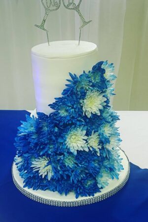 Blue Blossom Delight Wedding Cake